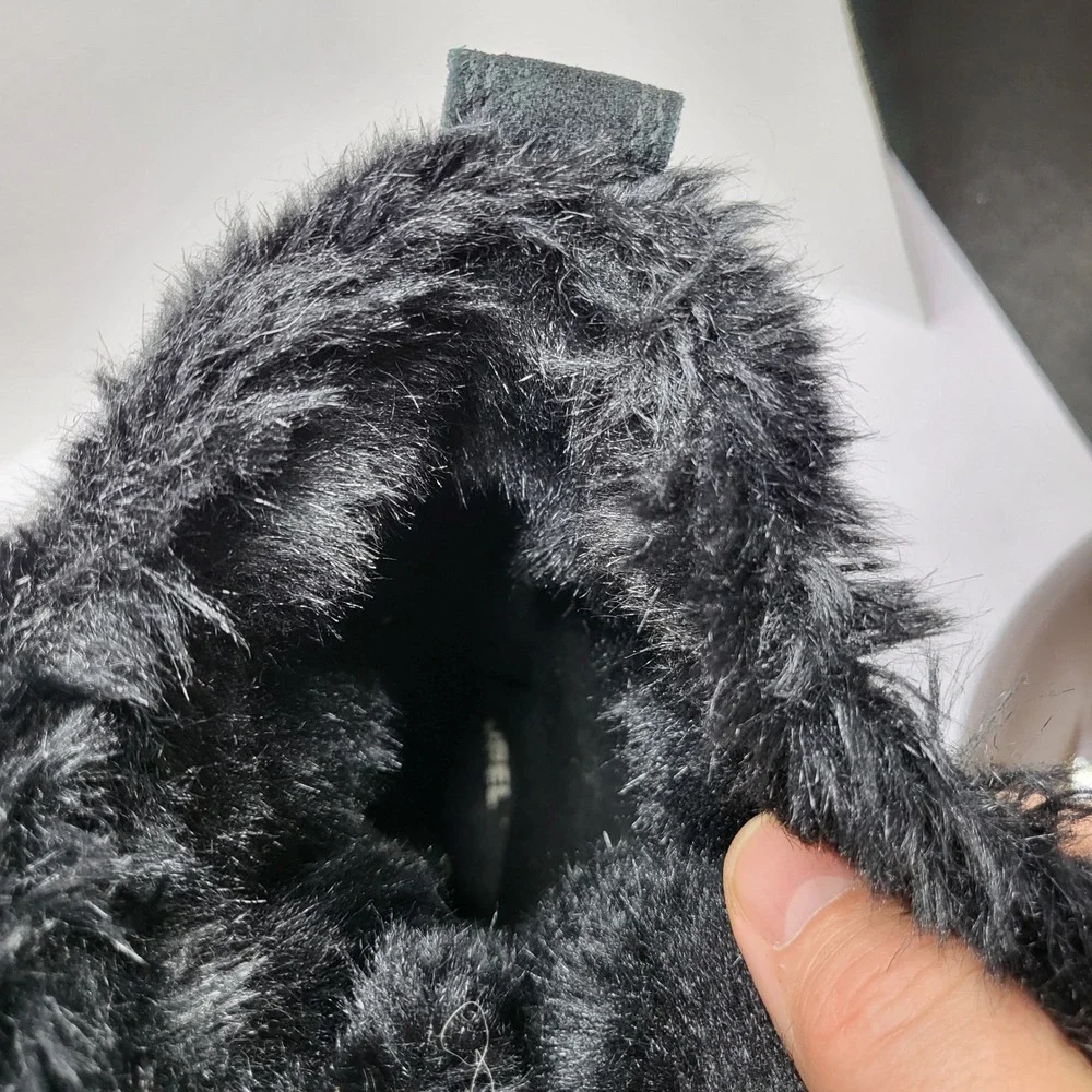 Sorel Tofino Women Waterproof Winter Snow Boots Black Suede Faux Fur NL2093 Sz 6